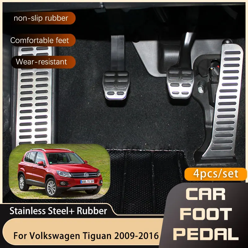 Car Pedals For Volkswagen VW Tiguan MK1 5N 2009 2010 2011 2012 2013 2014 2015 2016 Gas Brake Non-slip Pedal Cover Car-styling