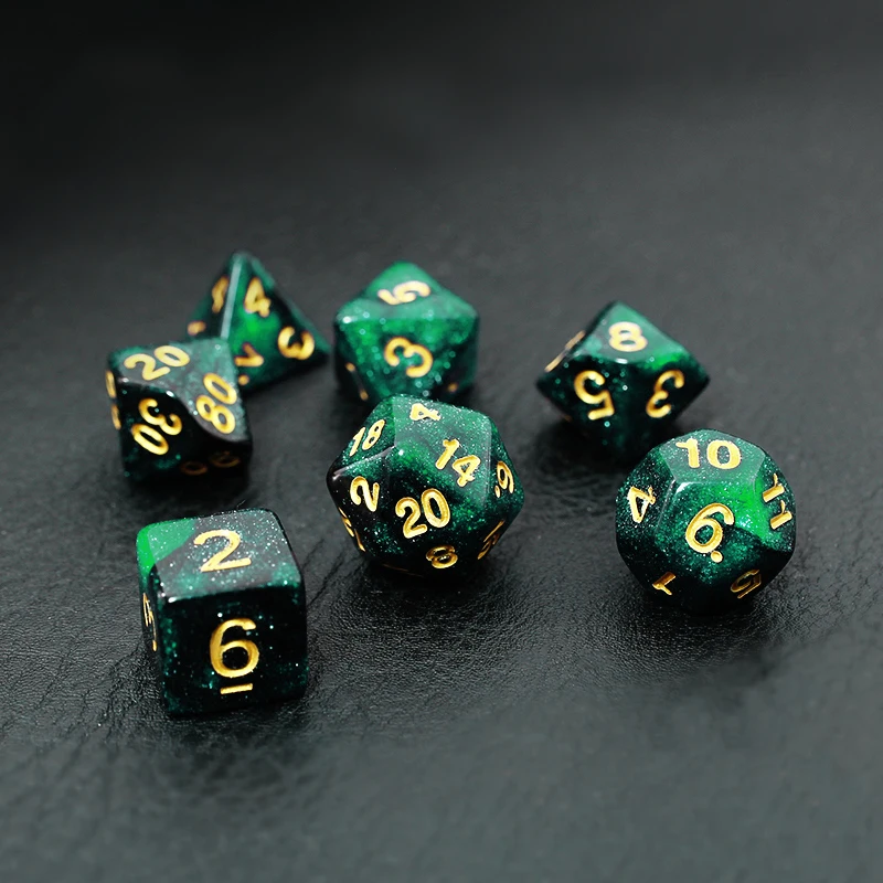 7 шт./комплект, игральные кости D4 D6 D8 D10 D % D12 D20