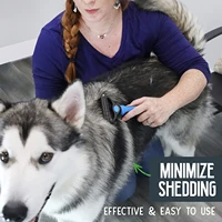 pet craft supply dog grooming rake undercoat brush 2 in 1 pet deshedding dematting detangler tool with double sided metal comb