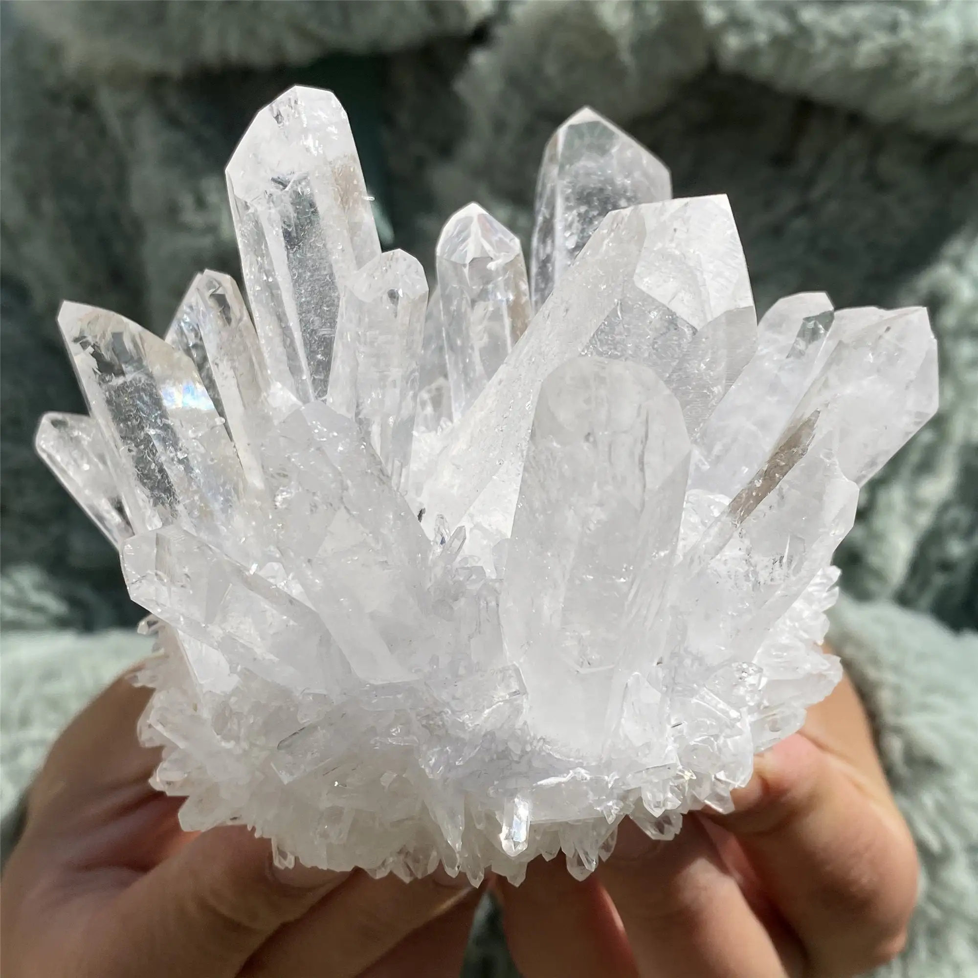 

1pc Natural Clear Quartz Crystal Cluster Quartz Point VUG Mineral Specimen Healing Crystal Stone Degaussing Decor Collection