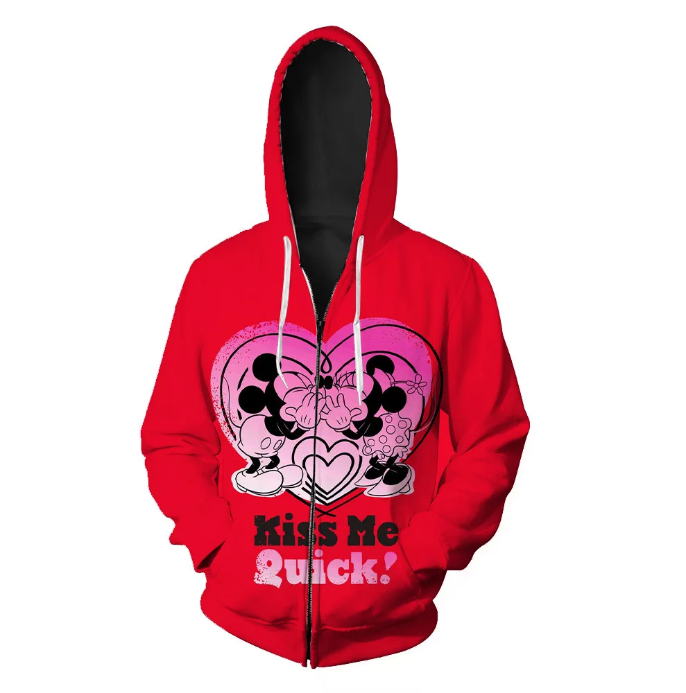 

Original Design Disney Zip Hoodie Minnie Pattern Zip Hoodie Cartoon Anime Autumn All-match Sweater Fashion Hoodie Women