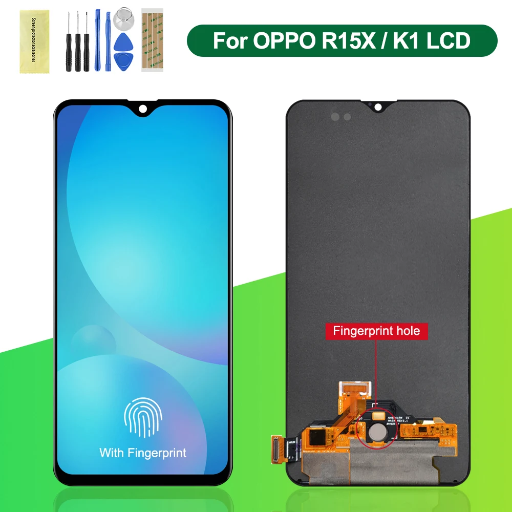 6,4 'Super AMOLED для Oppo R15x PBCM10 PBCT10, ЖК-дисплей, сенсорный экран, дигитайзер для Oppo K1 PBCM30, замена дисплея