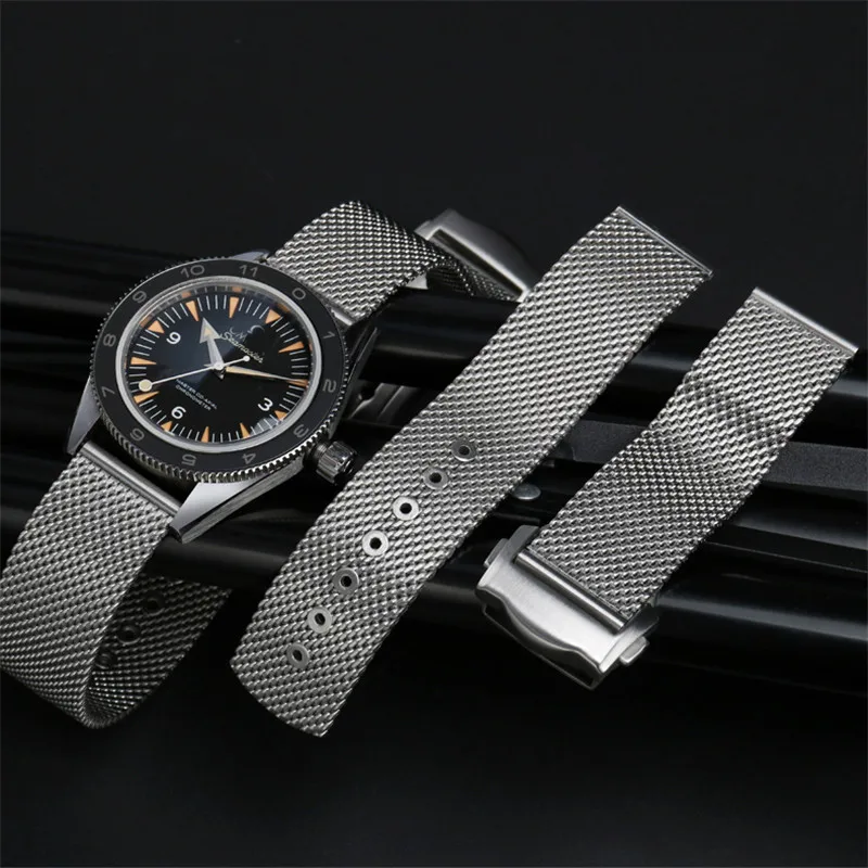 20mm 22mm Stainless Steel Strap For Omega Seamaster 300 Diving 007 Agent Series Business Men's Fashion Watch Accessories