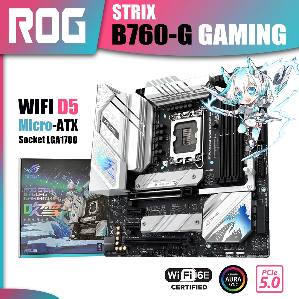

New ASUS ROG STRIX B760-G GAMING WIFI DDR5 B760 Motherboard LGA1700 Mainboard 128G Support Intel 12th 13th Gen I5 I7 I9 Kit mATX