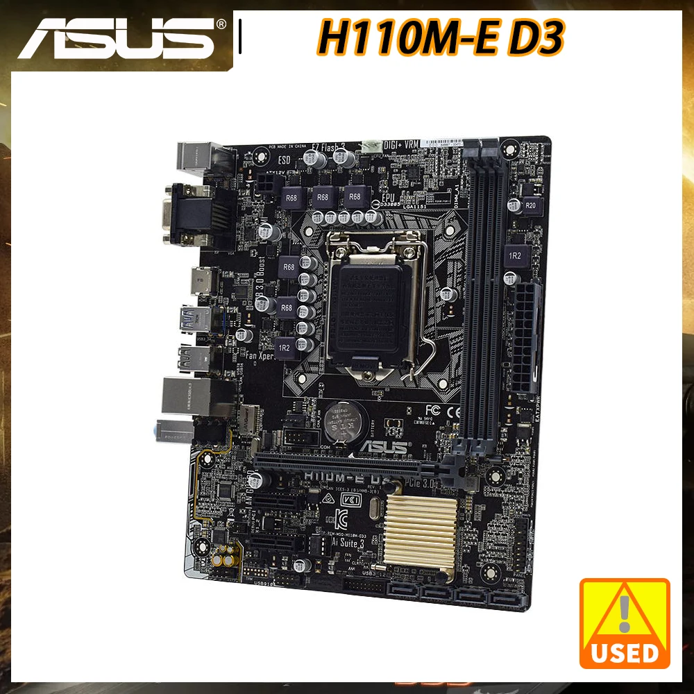 

Материнская плата ASUS H110M-E D3 1151 DDR3 Intel Core i7 6700 6600T процессор Intel H110 32 ГБ Micro ATX PCI-E 3,0 HDMI материнская плата