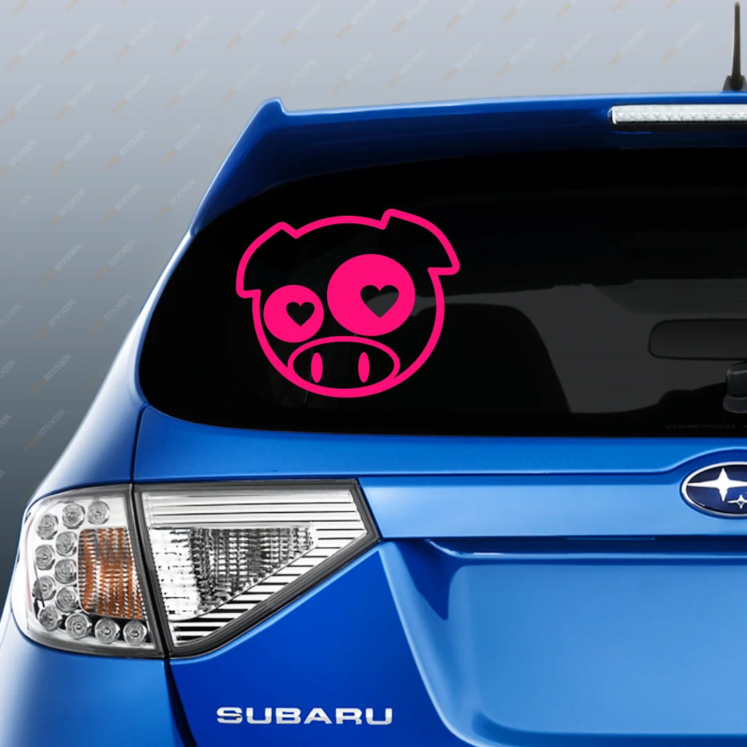 Автомобильный стикер для Subaru - свинья Subaru с сердцами на виниловом стикере для автомобиля - тюнинг-аксессуары для Subaru с бесплатной доставкой.