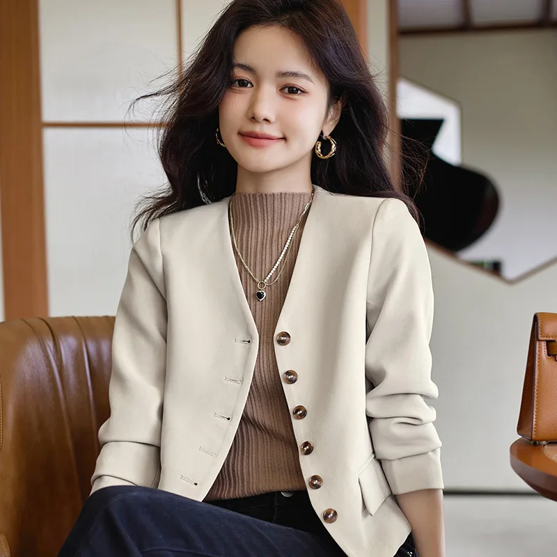 Весна-осень костюм пальто женский короткий Новый Повседневный стиль 2023