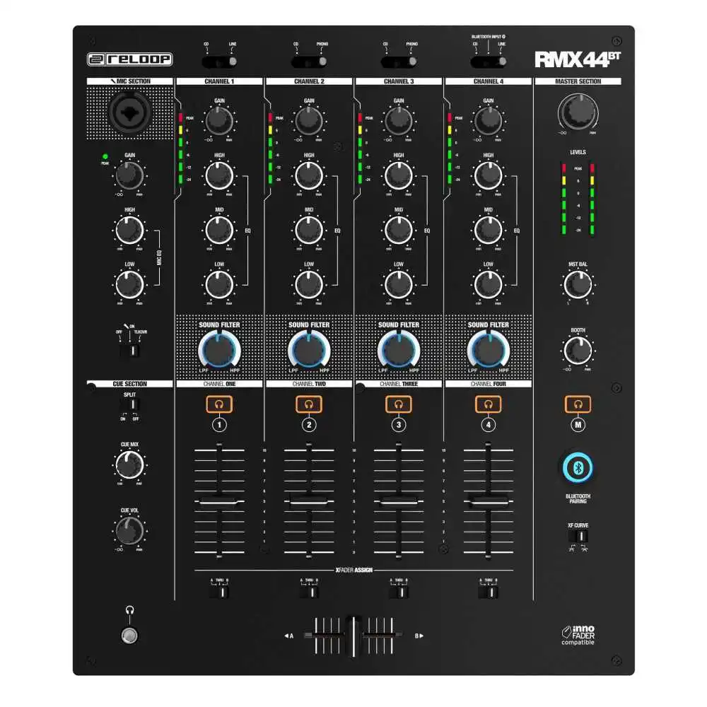 

(NEW DISCOUNT) Reloop RMX-44-BT 4-channel Bluetooth DJ Mixer