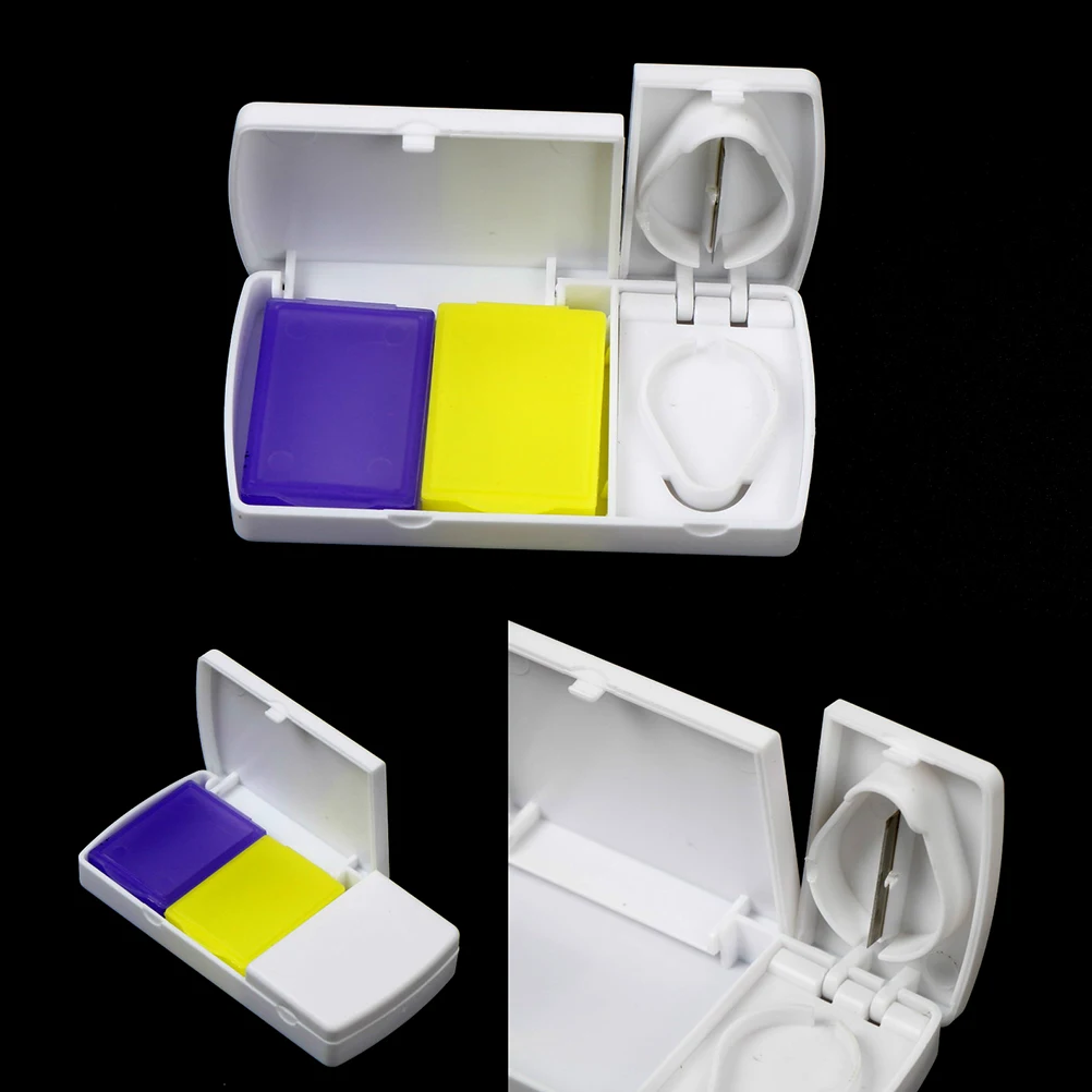 

Folding Medicine Pill Cutter Container Box Drugs Tablet Cutting Divider Splitter Storage Organizer Case Portable Practical