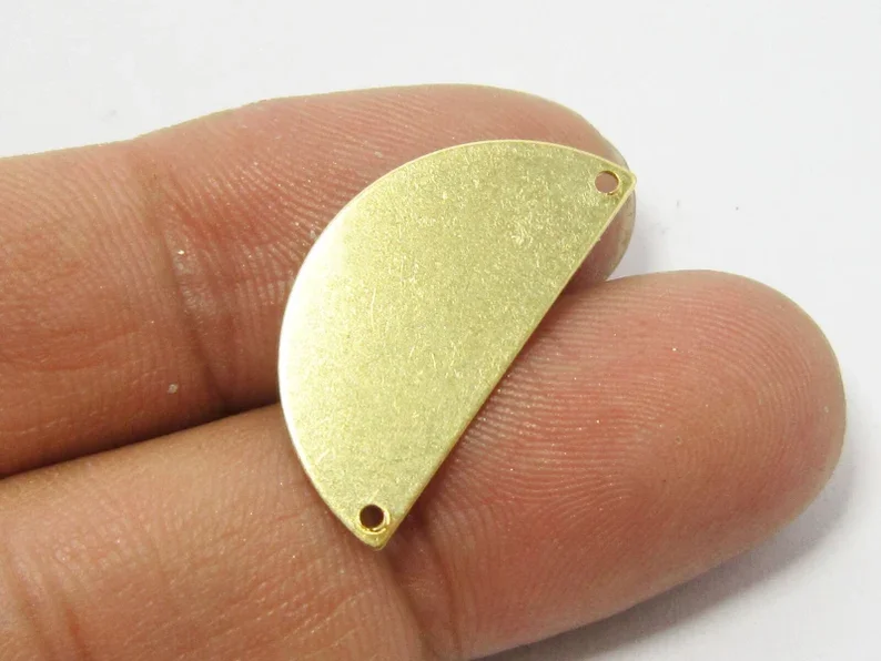 

Латунные подвески, полукруглые соединители для сережек, аксессуары для сережек, 25x12,5x1 мм, подвески в форме полумесяца, ювелирные изделия, 20 шт., R264