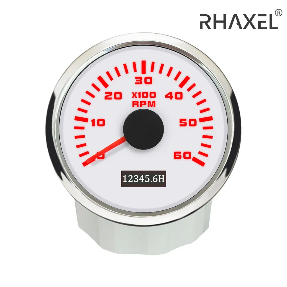 

Тахометр RHAXEL водонепроницаемый с красной подсветкой, 52 мм, 6000 об/мин, 7000 об/мин, 8000 об/мин, 9-30 в
