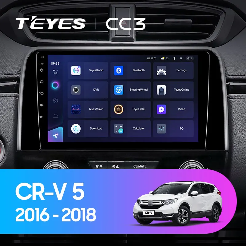 TEYES CC3 Штатная магнитола For Хонда ЦРВ ЦР-В 5 Honda CRV CR-V RT RW 2016 - 2018 до 8-ЯДЕР 6 + 128ГБ 27EQ DSP