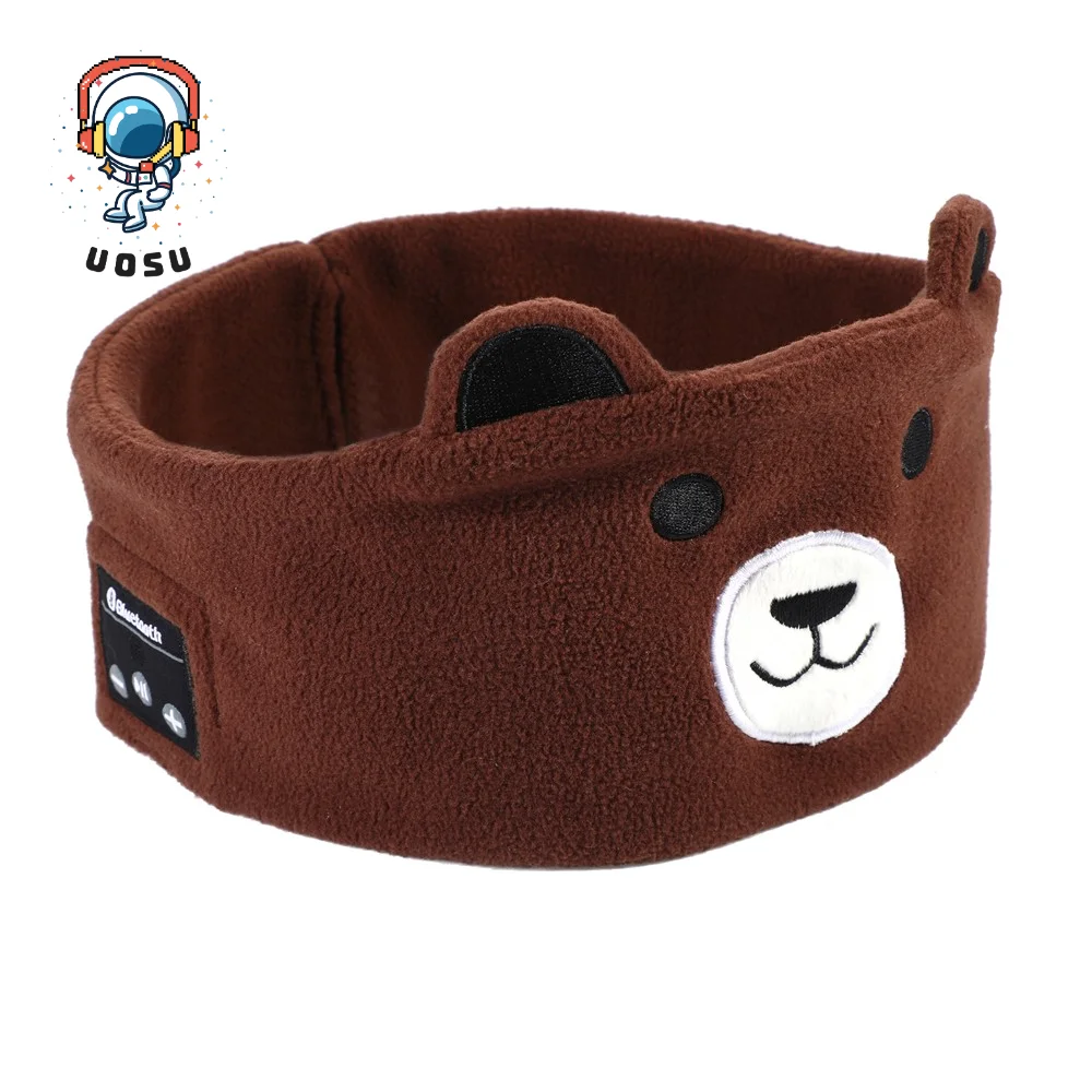 

Kids Bluetooth Sleeping Eye Mask Headphones, Bear Wireless Hands-Free Soft Music Headband with Ultra-Thin Speakers and Mic Child