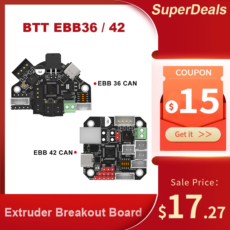 Placa de junção  Bigtreetech Ebb36 Ebb42 Pode Placa V1.0 para Klipper Hotend Cabeça Ferramenta Canbus Usb 42 mm 36 mm Extrusora vs Fly-sht Placa Blv Ender 3