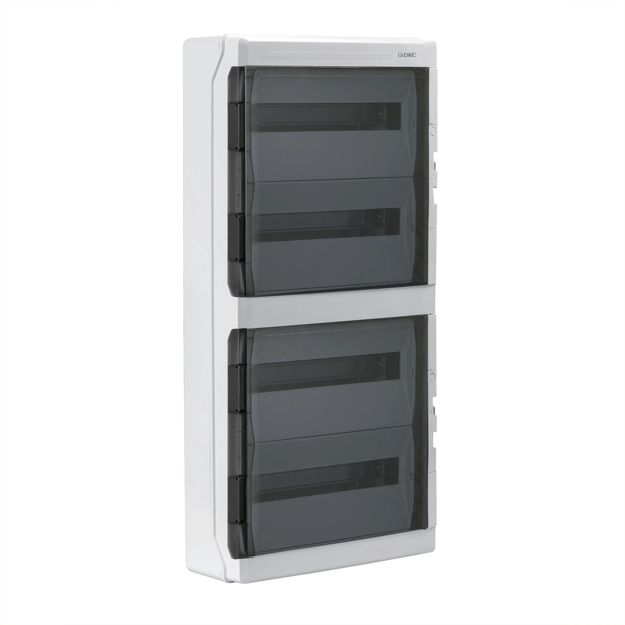 DKC Щиток настенный с дверцей 72 мод. IP65 серый клеммным блоком 63А RB72W6TGD