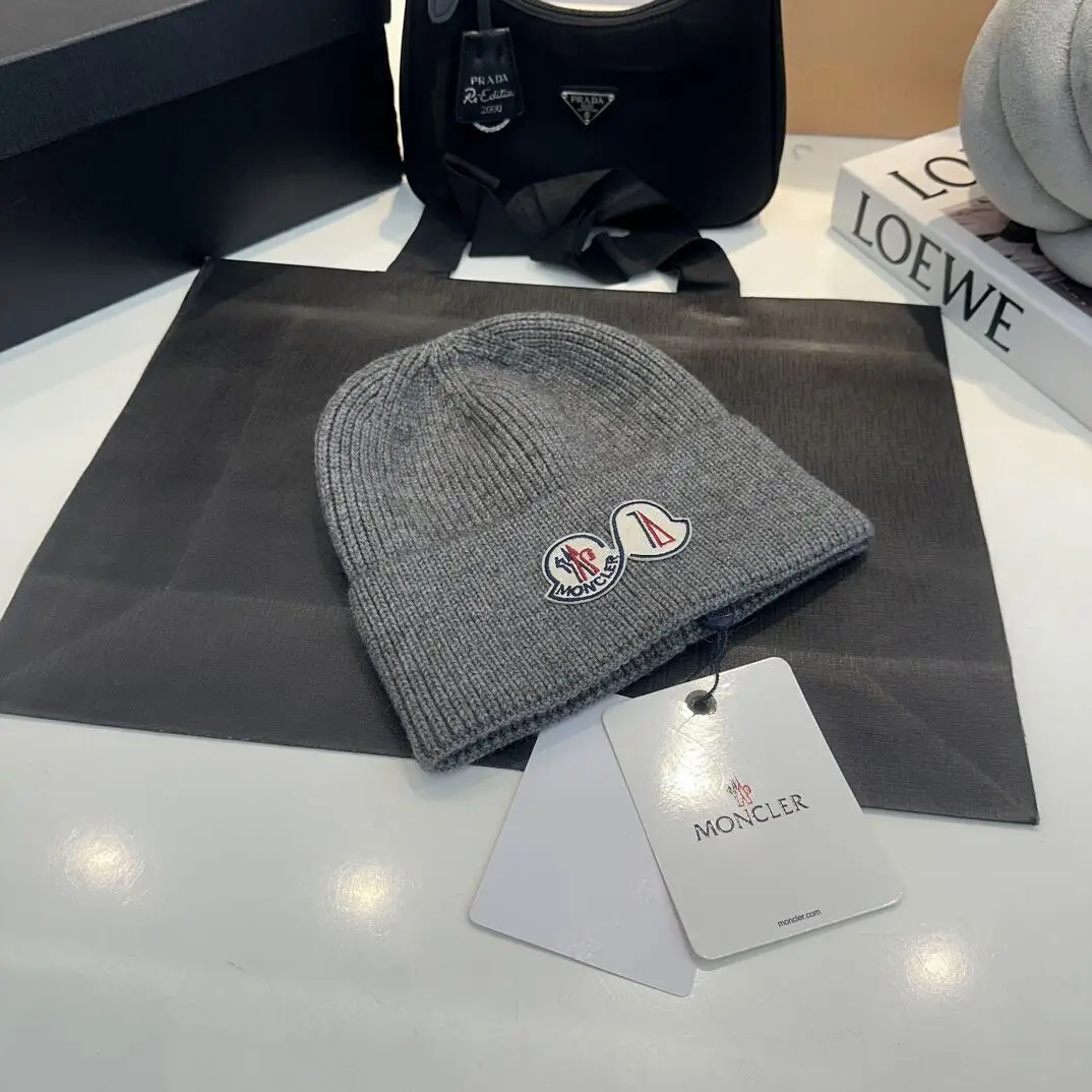 Вязаные Эластичные Moncler От Bini Женские Зимние Теплые Шапки Для Мужчин Роскошные