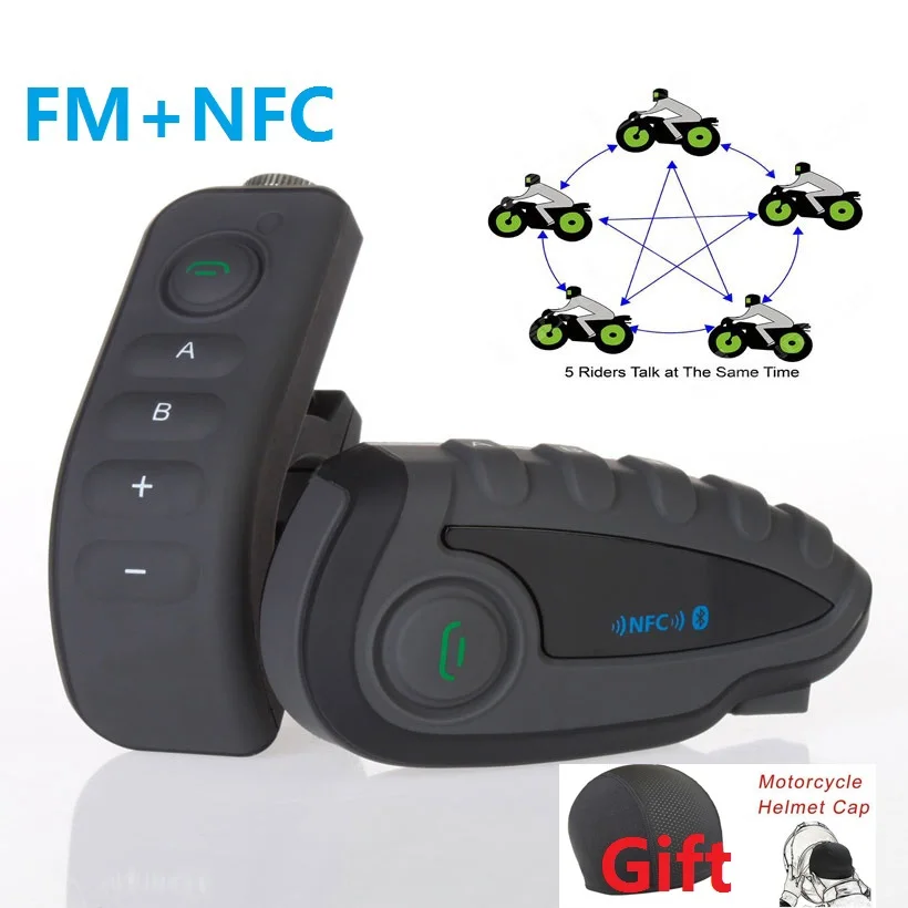 5 riders V8 Bluetooth-совместимый шлем-Интерком NFC мотоциклетный руль дистанционное