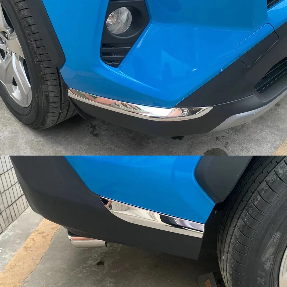 

2019-2021 FOR TOYOTA RAV4 FRONT + REAR CHROME BUMPER TRIM PROTECTOR