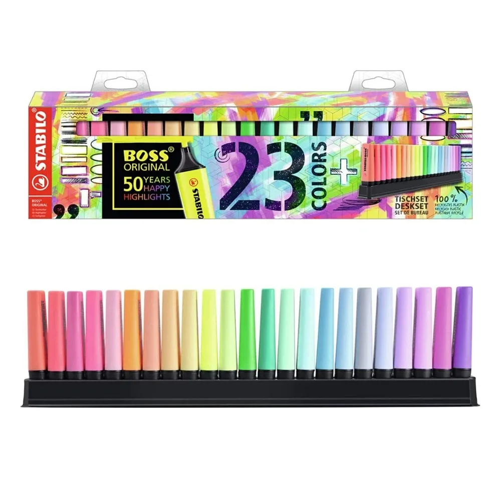 

Stabilo Boss Original 4-10-12-15-23 Piece Pastel Marker Highlighter Pencils Colorful Multi-Pack Set For Office, School And Home