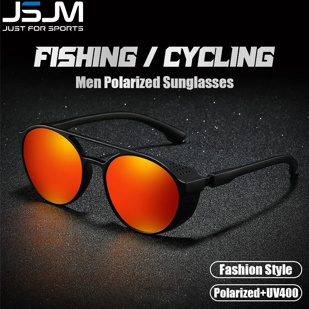 

JSJM 2022 New Fashion Mens Polarized Sunglasses Luxury Brand Designer Round Classic Driving Fishing Sun Glasses Eyewears UV400