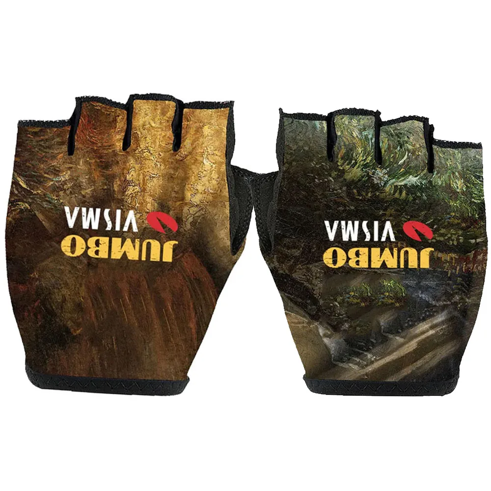 

Jumbo Visma TDF Cycling Gloves 2022 Men Bicycle Gel Half Finger Blue Glove One Pair Size M-XL Guante Ciclismo Gant cyclisme