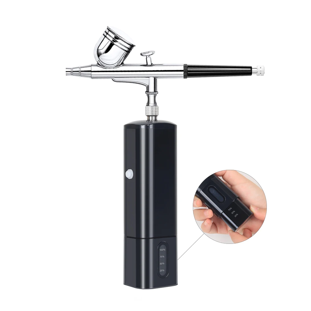 Wireless Airbrush Kit With Battery Dual Action Gravity Type Spray Gun For Art Detail Paint Artist Makeup Nail Tattoos Cake Tools