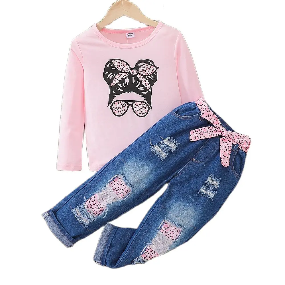 Оптовая продажа костюм для маленьких девочек на осень и зиму Топ с длинным