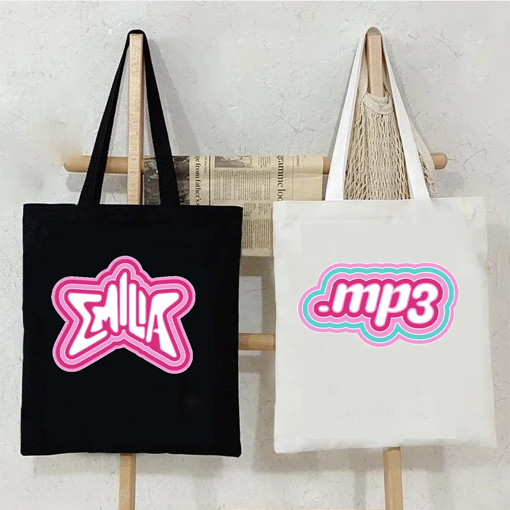 Альбом MP3 Emilia Mernes женская сумка через плечо с принтом Холщовая Сумка-тоут в стиле