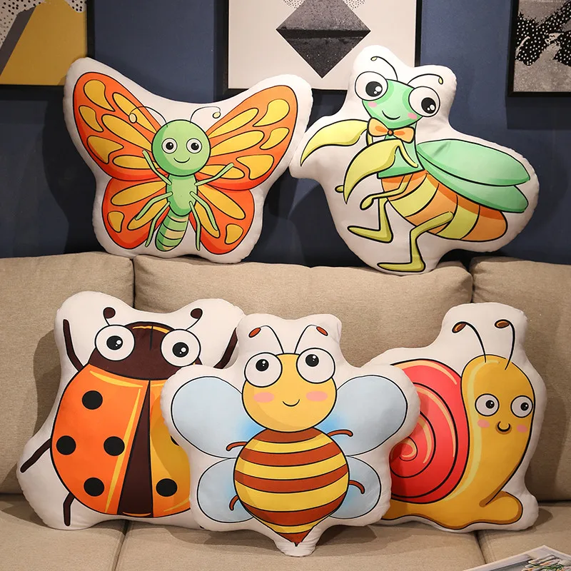 

Colorful Lifelike Ladybug Snail Bee Bantis Butterfly Plush Pillow Stuffed Butterfly Throw Pillow Soft Home Sofa Decoration Cushi