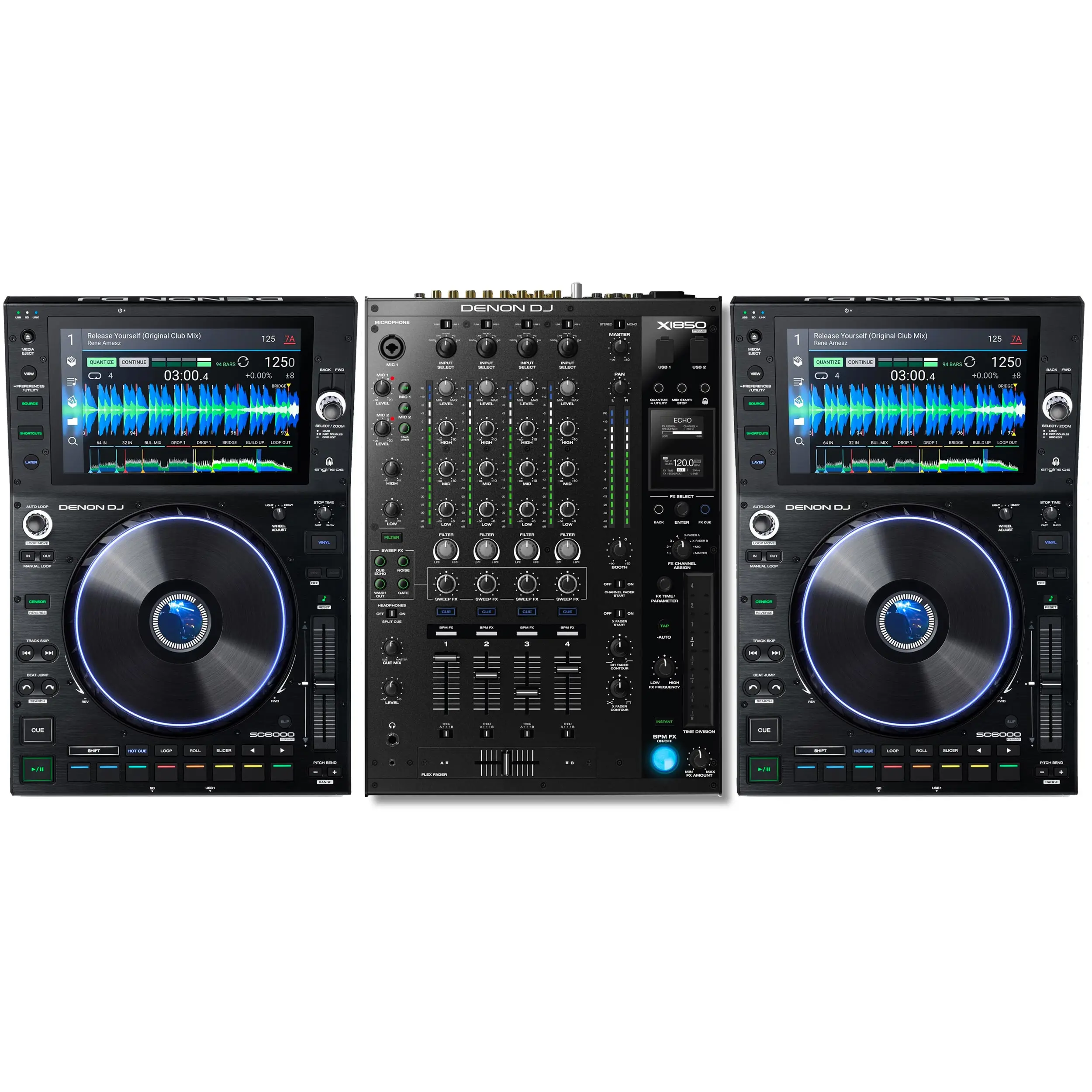 

2023 Прямая поставка, препосылка Denon с микшером X1850 и парой медиаплееров SC6000