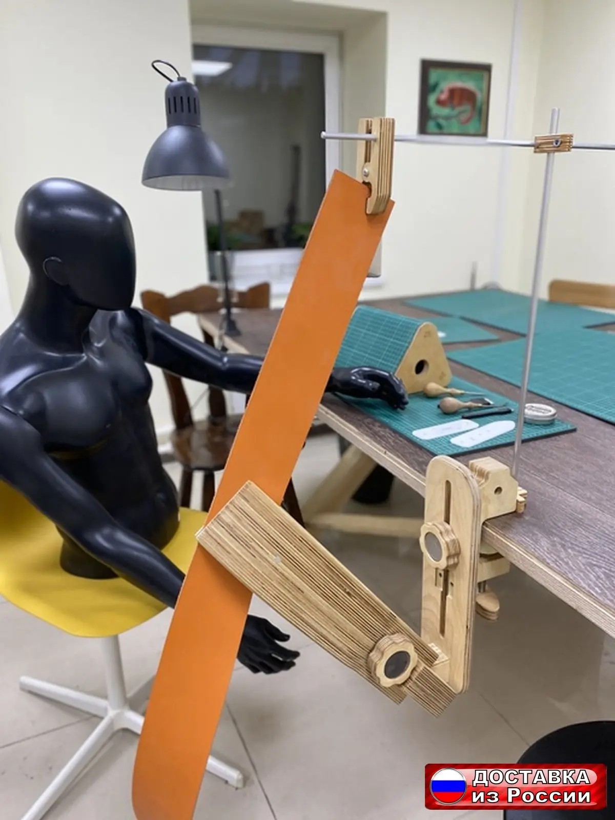 Набор для шитья "Шорник Гулливер" от Romanovtools + деревянные зажимы-ракушки для шитья "Lobster Paw" и кожаные материалы для ремесла.