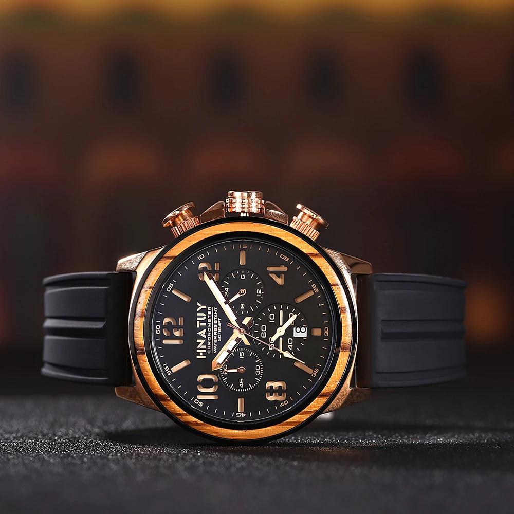 

Hnatuy Men Watches Stainless Steel Case Watch 5ATM Waterproof Quartz Watches Man Luxury Watches Date Clock Relogio Masculino