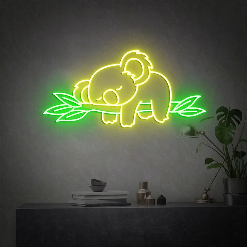Неоновый медведь Koala, неоновая вывеска с милыми животными, неоновая вывеска Koala Bear для спальни, неоновая вывеска Koala, неоновое украшение для стен Kaola (art.: 3920c852dd024) - 3920c852dd024