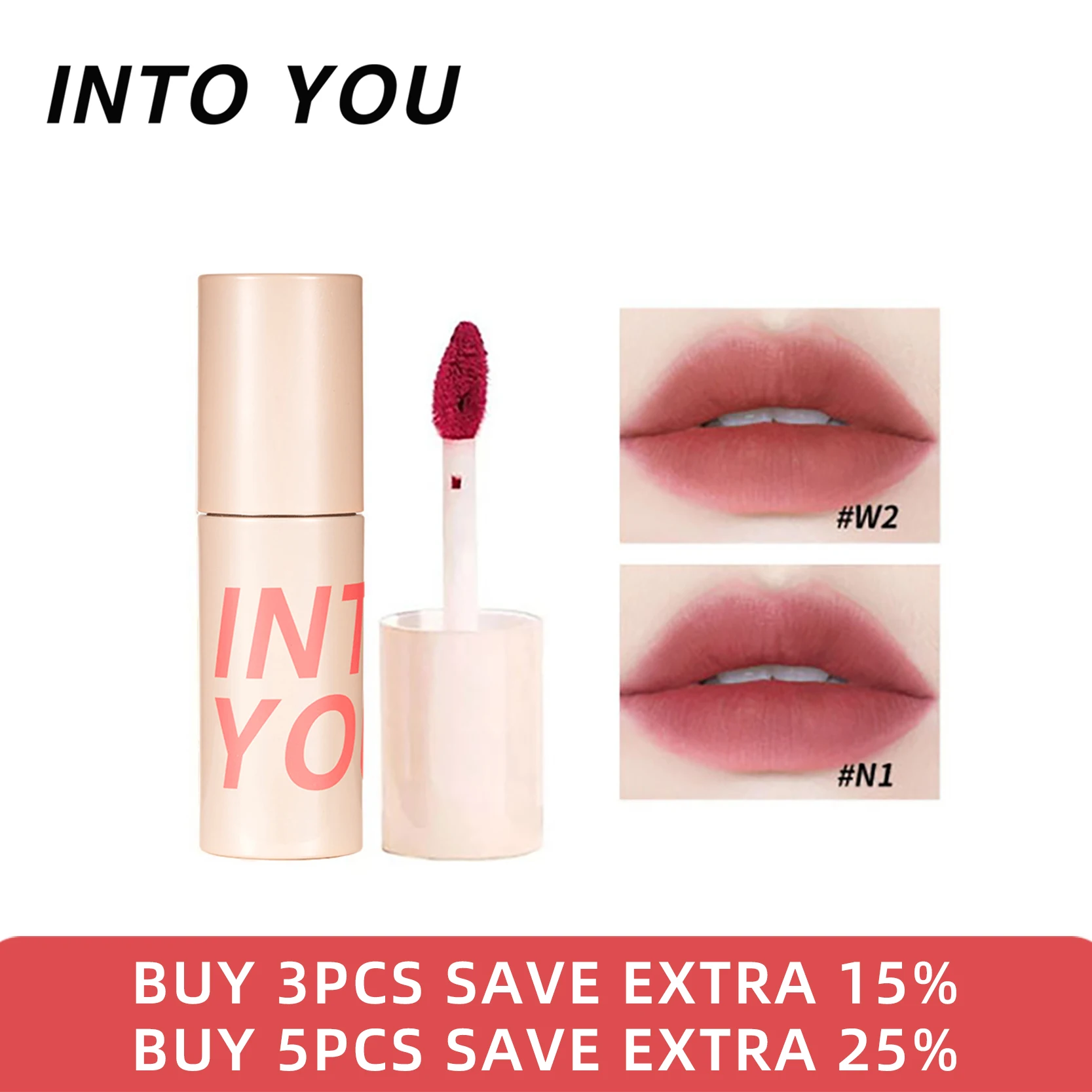 INTO YOU Matte Lipstick Light Thin Texture Lip Tint Long Lasting Natural Lip Mud For Lips Women Fruit Smell
