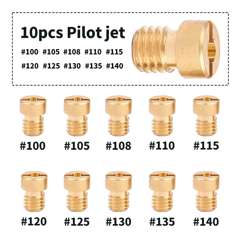 JSRAOIMG 1 шт. #100 105 108 110 115 120 125 130 Форсунка карбюратора для GY6 PWK CVK PE Keihin ONE PWM HEAD POLINI NSR KSR