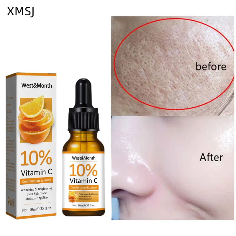 

Vitamin C Facial Serum Anti Wrinkle Remove Dark Spots Melanin Face Essence Anti-Aging Whitening Facial Skin Care Serum 10ML