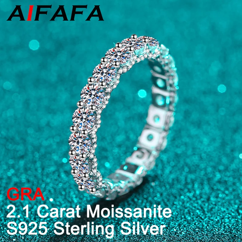 

AIFAFA Real 2.1 Carat D Color Moissanite Ring For Women Pt950 S925 Sterling Silver Proposal Wedding Band Fine Jewelry Wholesale