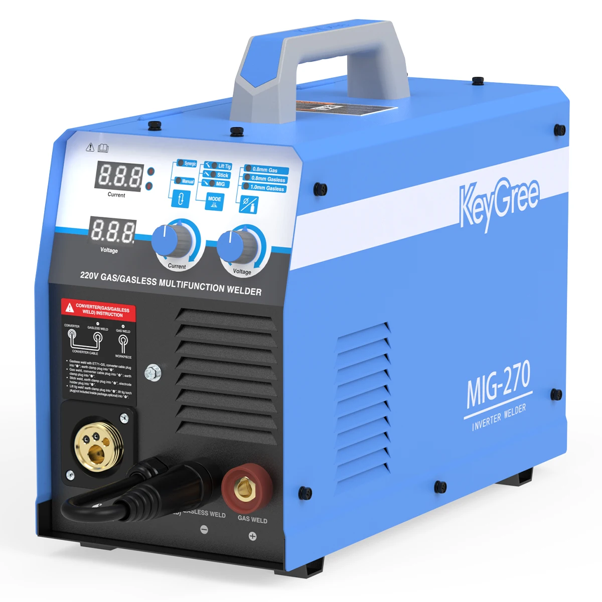 KeyGree 3 в 1 газовый/безгазовый полуавтоматический сварочный аппарат MIG/MAG