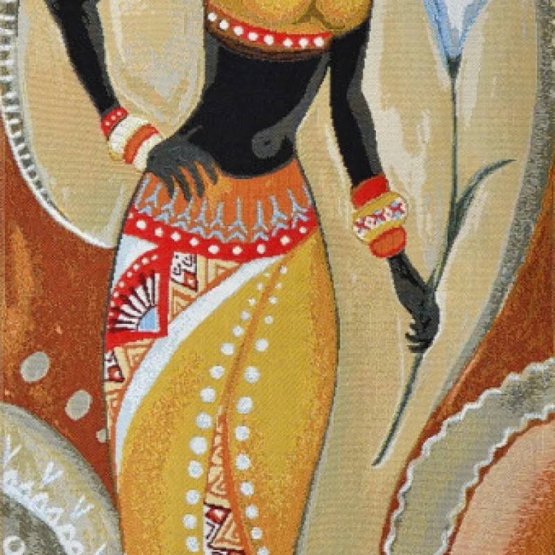 Купон гобеленовый - Африканка с цветком, Размер: 35x100
