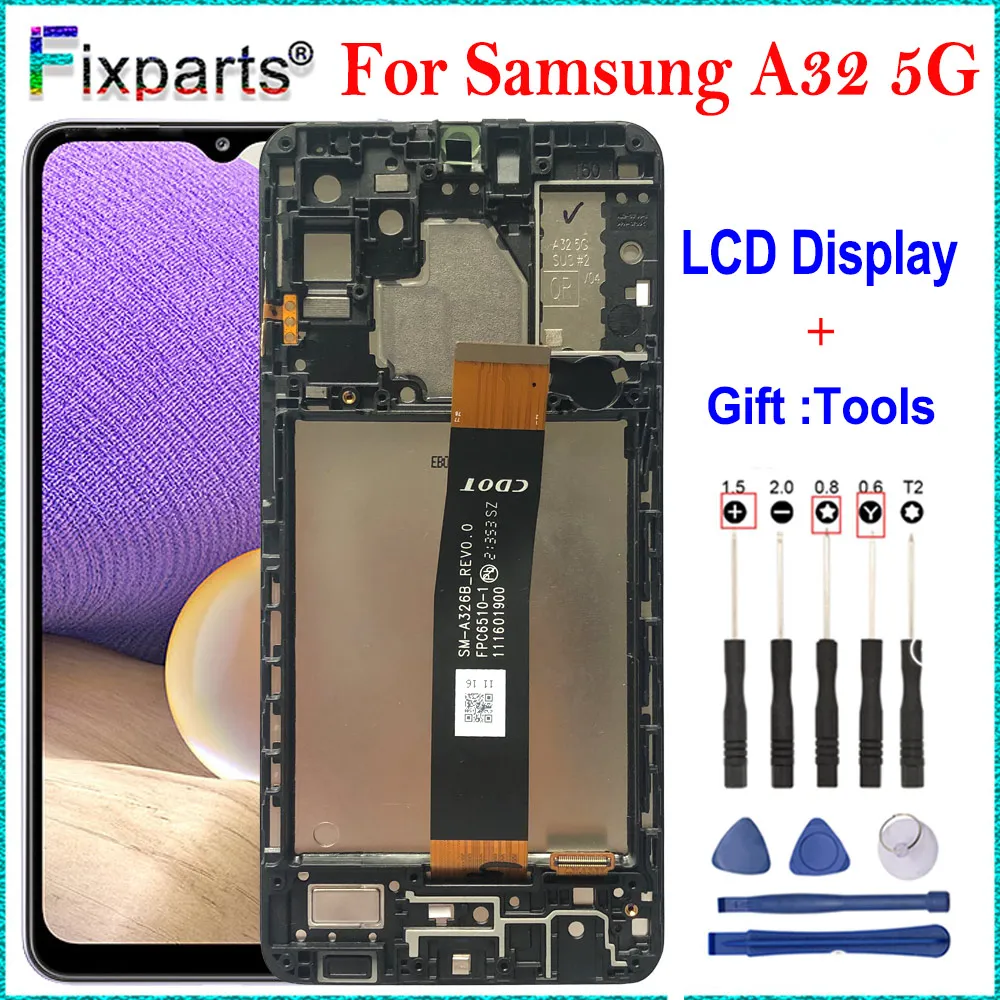 

Протестировано для Samsung Galaxy A32 5G дисплей A32 5G SM-A326B A326DS сборка для Samsung A326W A326U LCD дисплей SM-A326BR экран
