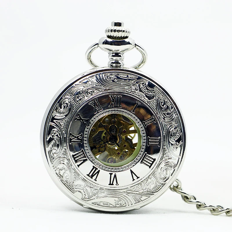 Антикварные модные часы с римскими цифрами, Механические карманные часы, цепочка, часы, ожерелье, подвеска, подарки для мужчин, женщин, друзей