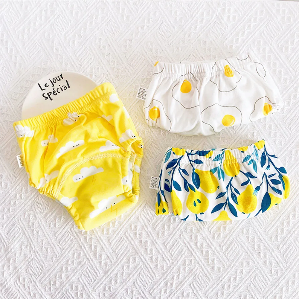 Pure Cotton Three-Pack Baby Cloth Diapers Six-Layer Gauze Diaper Pocket Learning Pants Breathable and Comfortable Washable enlarge