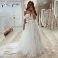 sexy off the shoulder wedding dress stereo flowers embroidery wedding gown for bride 2022 sweetheart vestido de noiva