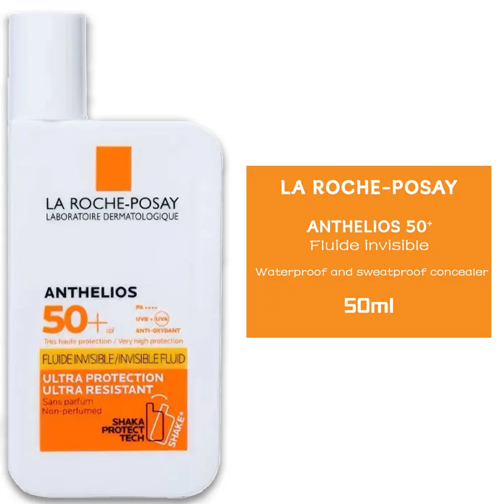 

La Roche Posay Anthelios SPF50+ Facial Sunscreen Fluide Invisible 50ml Waterproof and Sweatproof Concealer Original Skin Care