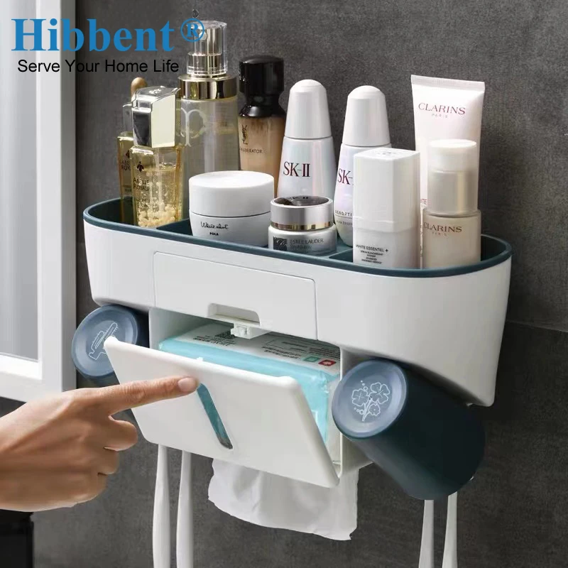 

Hibbent перевернутый держатель для зубной щетки, многофункциональная Водонепроницаемая стойка для хранения салфеток, аксессуары