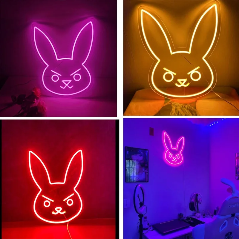 

Rabbit Neon Sign Bunny Playboy Neon Signs Wall Art for Him Decorations Bar Rave Apartment LED Neon Home Room Yard Party Decor