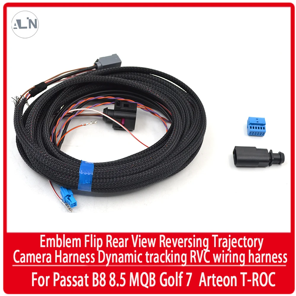 

For VW Emblem Flip Rear View Reversing Trajectory Camera Harness RVC Track Connect Wiring Harness For VW MQB Golf 7 Passat B8