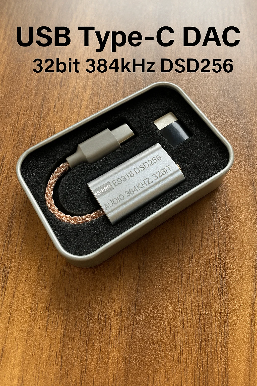 Усилитель для наушников USB ЦАП ES9318 DSD256 Тип C на аудиоадаптер 3,5 мм 32 бит 384 кГц для телефона Android, ноутбука, ПК, наушников (art.: 3920cda307c53) - 3920cda307c53