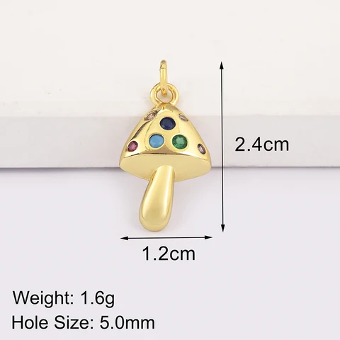 Медная подвеска-гриб с цирконом