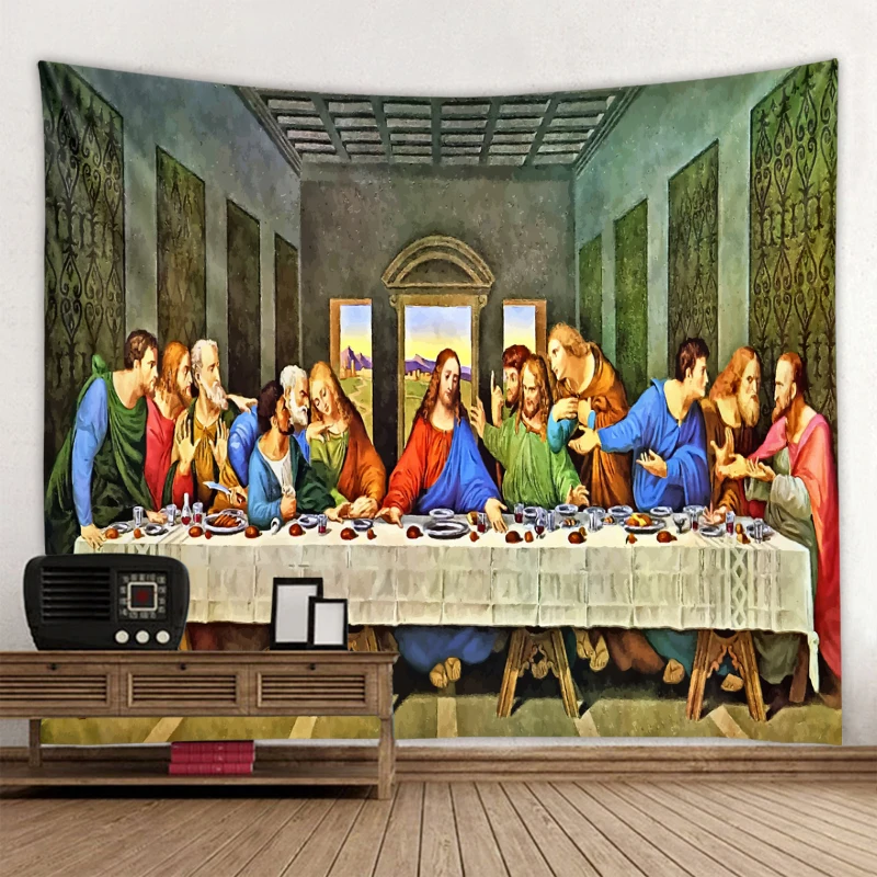 

The Last Supper Tapestry Medieval Canvas Reproduction Classic Wall Art for Canvas Large Blankets Bedroom Decor Aesthetic